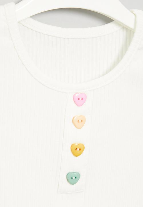Pop Candy - Girls rib tank top - white