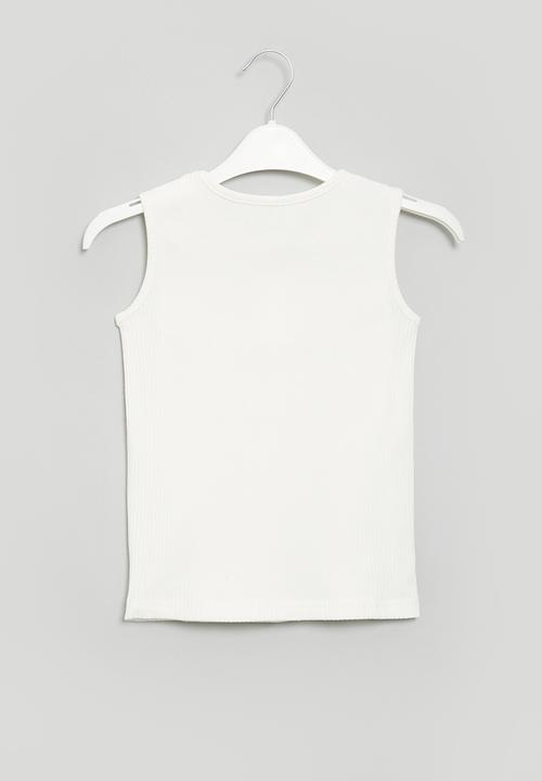 Pop Candy - Girls rib tank top - white