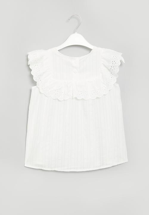 Pop Candy - Embroidered top - white