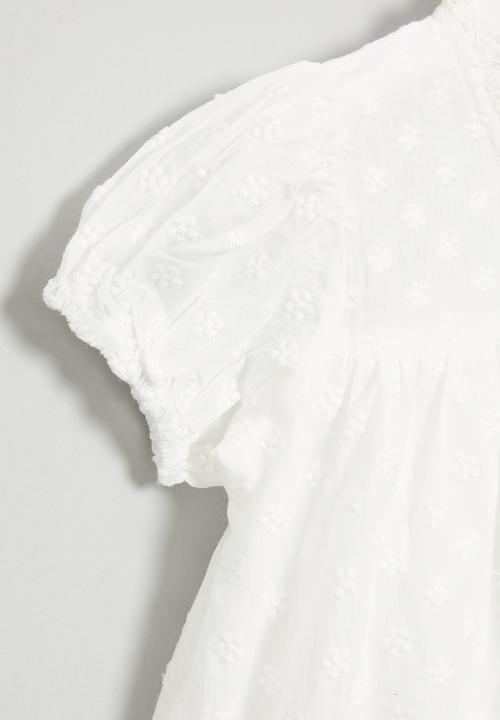 Pop Candy - Kids puff sleeve dress - white