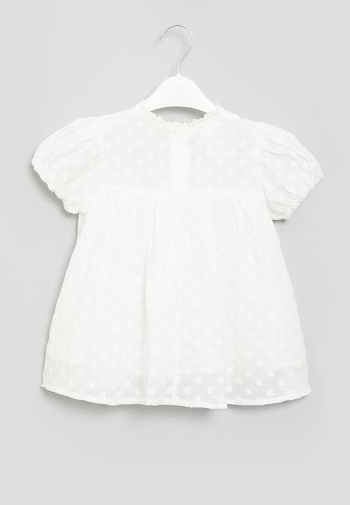 Pop Candy - Kids puff sleeve dress - white