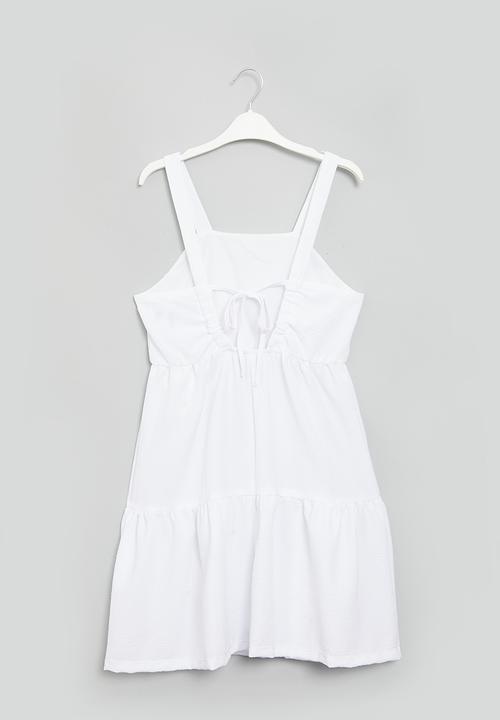 Superbalist - Textured dress with back detail - white