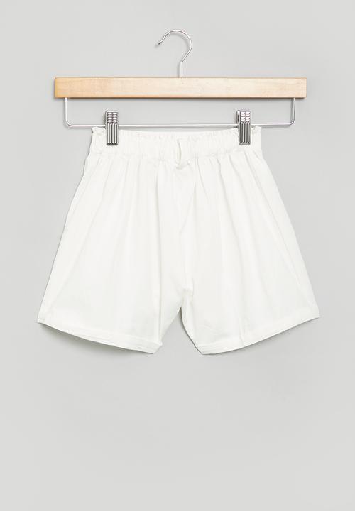Pop Candy - Paperbag waist shorts - white