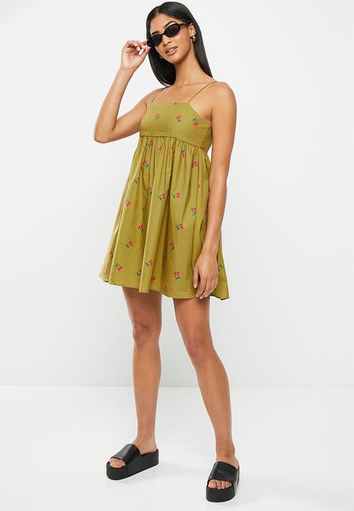 Glamorous - Cami dress - olive cherry print