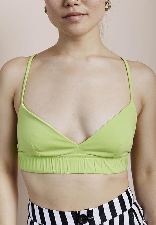 Me&B - Double fabric bralette with elastic - lime