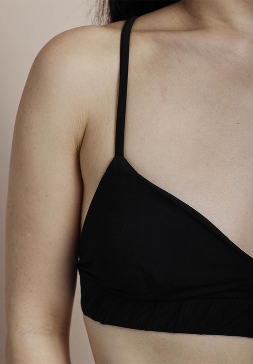 Me&B - Double fabric bralette with elastic - black