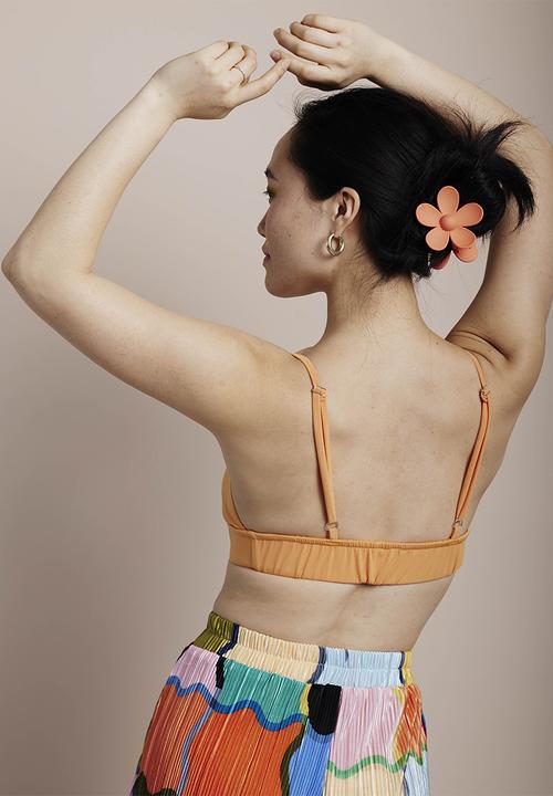 Me&B - Double fabric bralette with elastic - orange