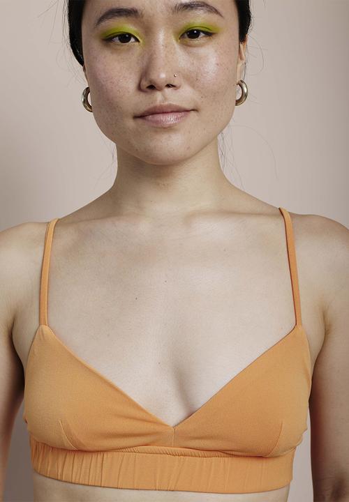 Me&B - Double fabric bralette with elastic - orange