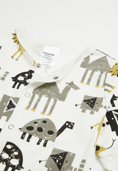 Pop Candy - Baby boys long sleeve babygrow - white