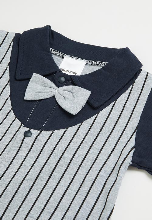 Pop Candy - Boys romper - navy & grey