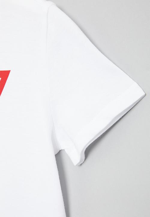 GUESS - Short sleeve tri logo tee - white