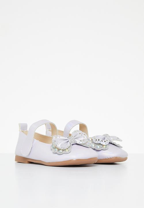 Pop Candy - Bow pump with strap - silver