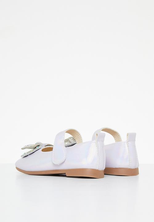 Pop Candy - Bow pump with strap - silver