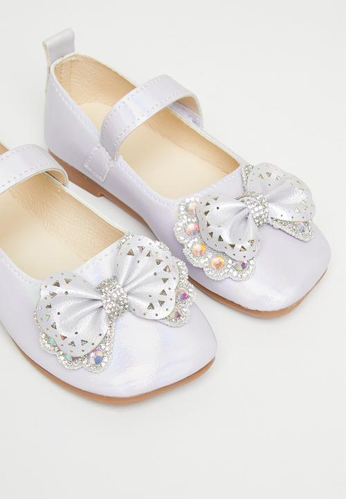 Pop Candy - Bow pump with strap - silver