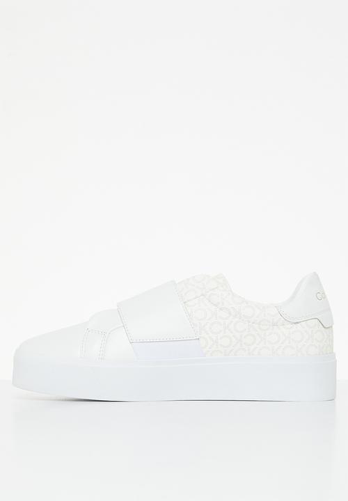 Calvin Klein - Flatform slip on-mn mix - white mono mix