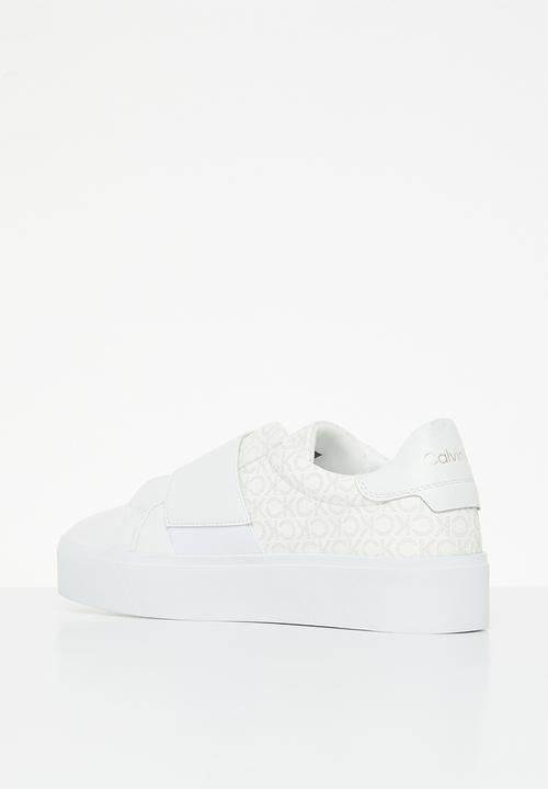 Calvin Klein - Flatform slip on-mn mix - white mono mix