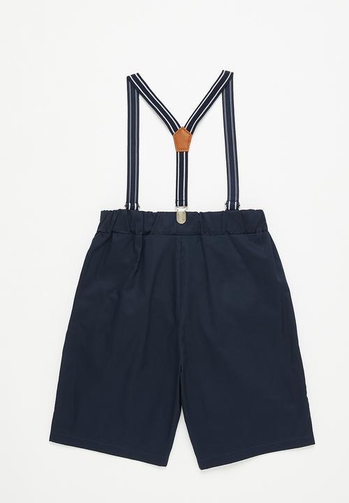 Pop Candy - Shorts with braces - navy