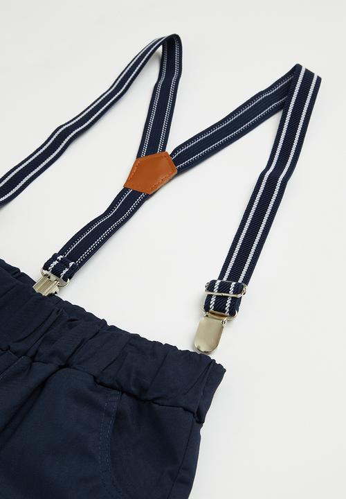 Pop Candy - Shorts with braces - navy