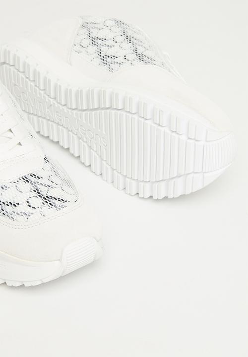 Calvin Klein - New retro runner laceup aop - bright white