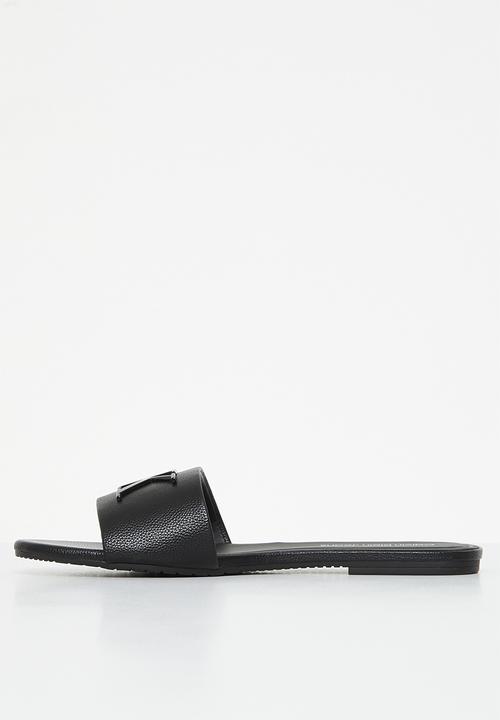Calvin Klein - Flat sandal hw lth - black