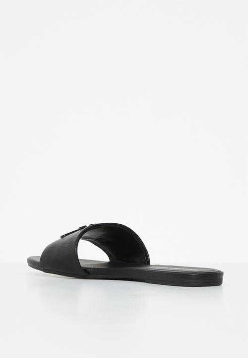 Calvin Klein - Flat sandal hw lth - black