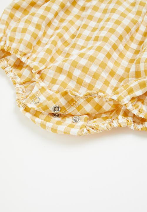 Pop Candy - Check babygrow - yellow