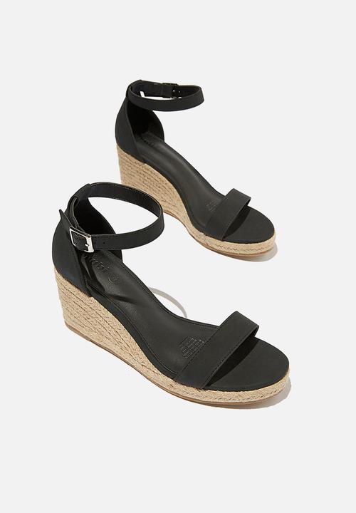 Cotton On - Addison open toe espadrille - black nubuck