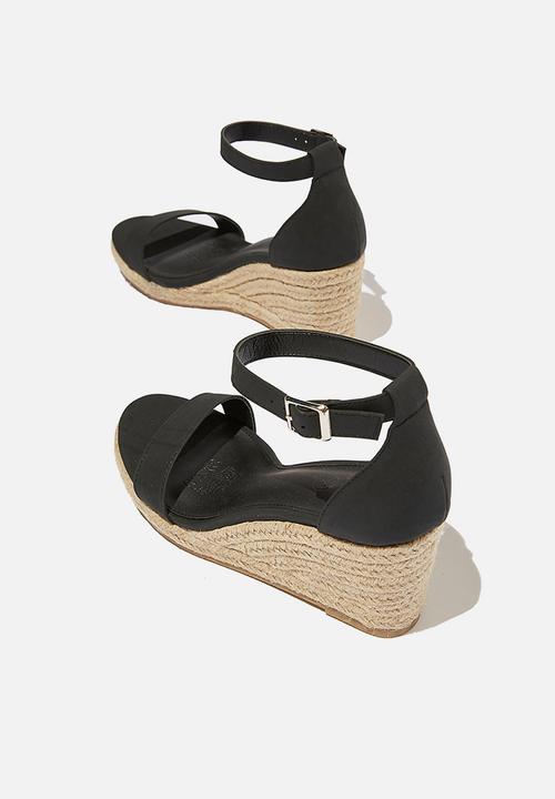 Cotton On - Addison open toe espadrille - black nubuck