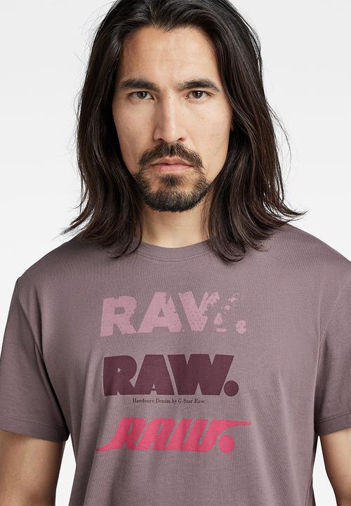 G-STAR - Triple raw r tee - dk taupe fungi
