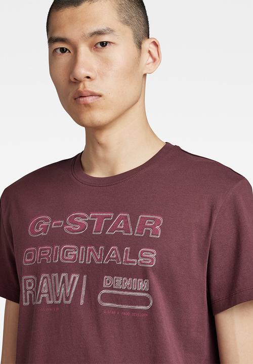 G-STAR - Originals stamp r tee - vineyard wine
