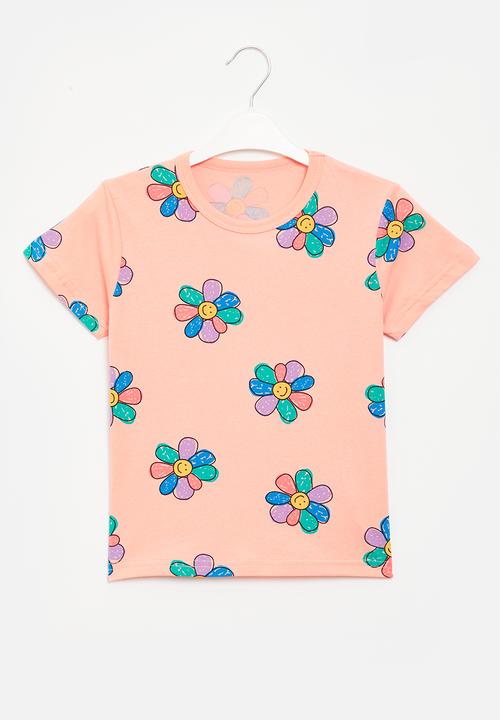 Pop Candy - Girls flower tee - pink