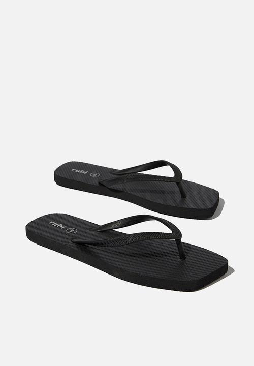 Cotton On - The rubi square toe flip flop - black
