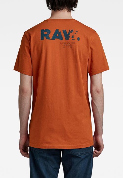 G-STAR - Faded raw back gr slim r tee - gold flame