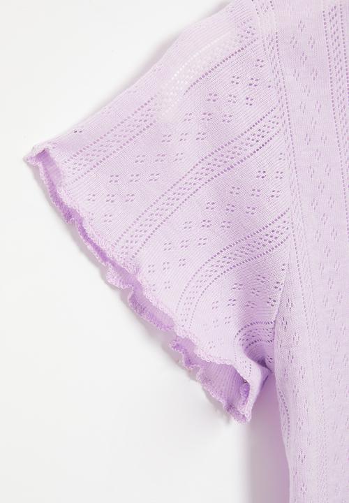 Pop Candy - Girls top with buttons - purple