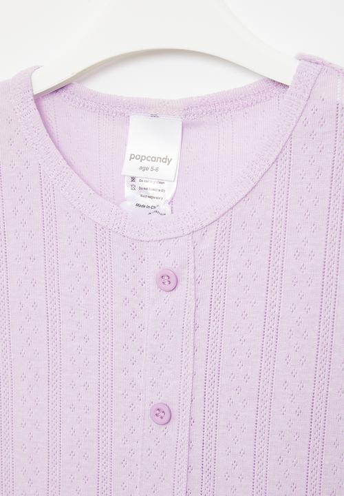 Pop Candy - Girls top with buttons - purple