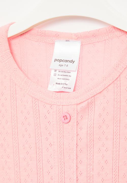 Pop Candy - Girls top with buttons - pink