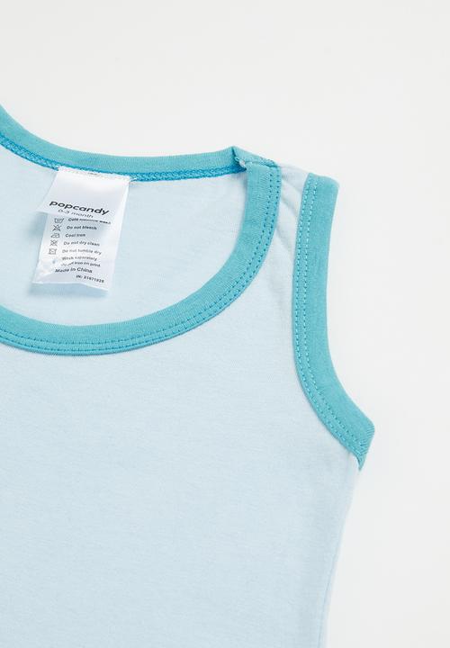 Pop Candy - Boys tank top & shorts set - blue