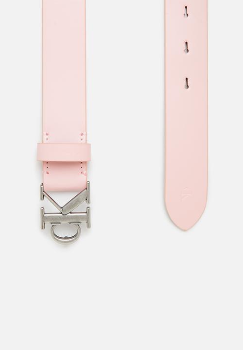 Calvin Klein - Round mono plaque belt - pink blush