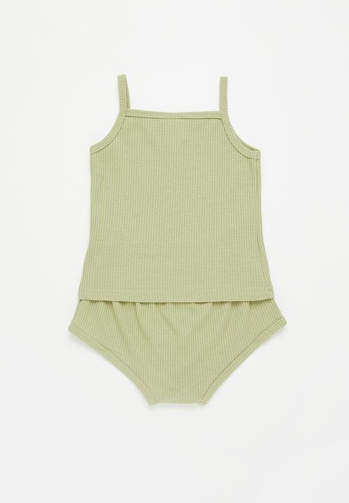Pop Candy - Baby girls cami & shorts set - sage