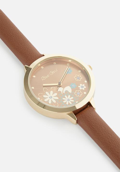 Cool Kids - Fluoro fever watch - tan & gold