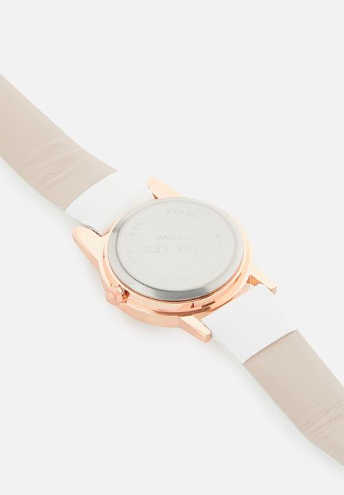 Cool Kids - Girls watch set - white & rose gold
