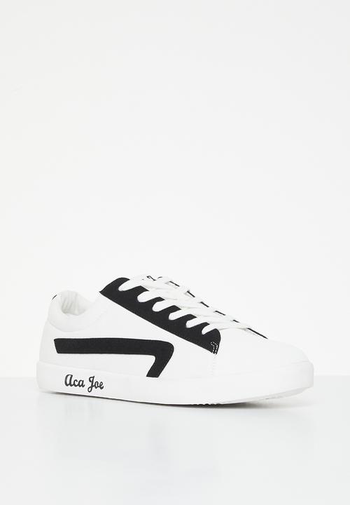 Aca Joe - Aca joe canvas globe  sneaker - white & black