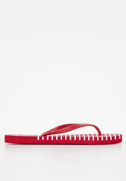 POLO - Stripe flip flop - red