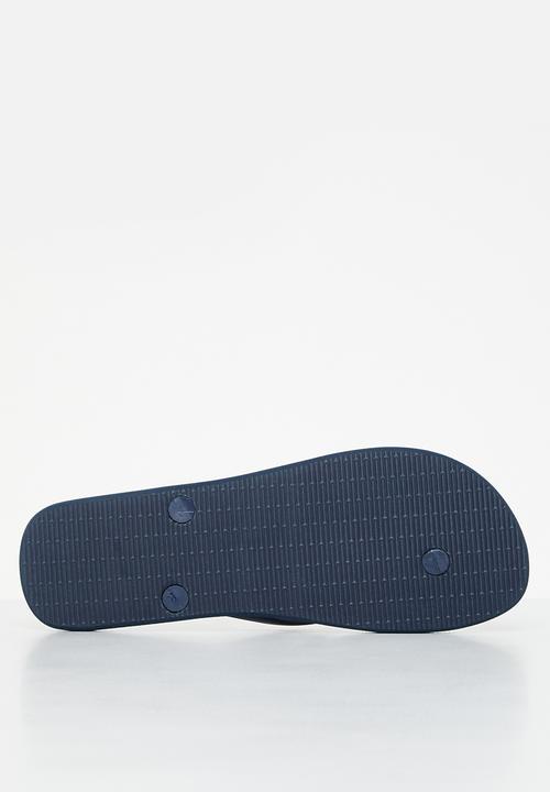 POLO - Basic floral print flip flop - navy