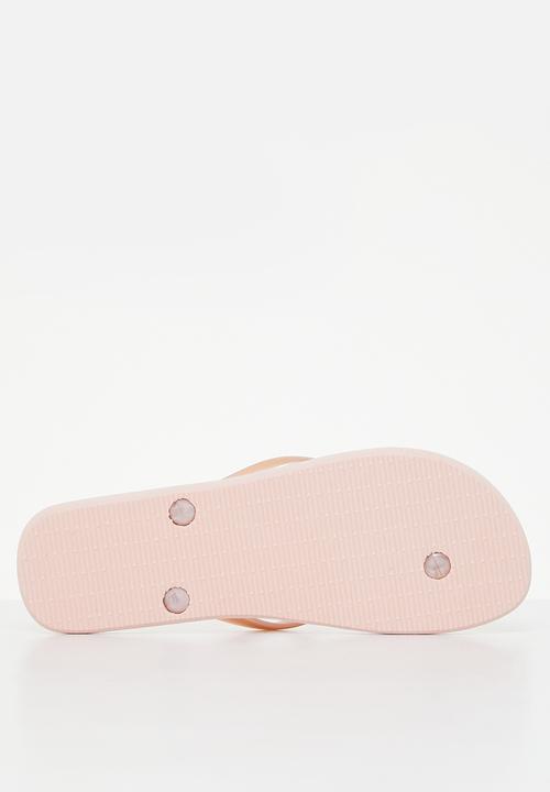 POLO - Basic floral print flip flop - blush