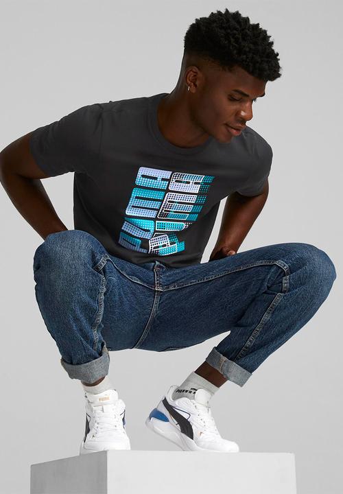 PUMA - Puma clash graphic tee - puma black