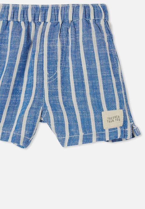 Cotton On - Walter short - blue punch/vanilla stripe