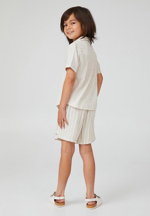Cotton On - Los cabos short - rainy day / vanilla stripe