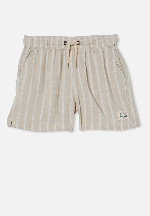 Cotton On - Los cabos short - rainy day / vanilla stripe