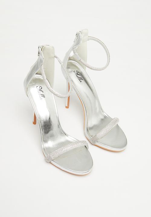 MILLA - Ryder ankle strap heel - silver